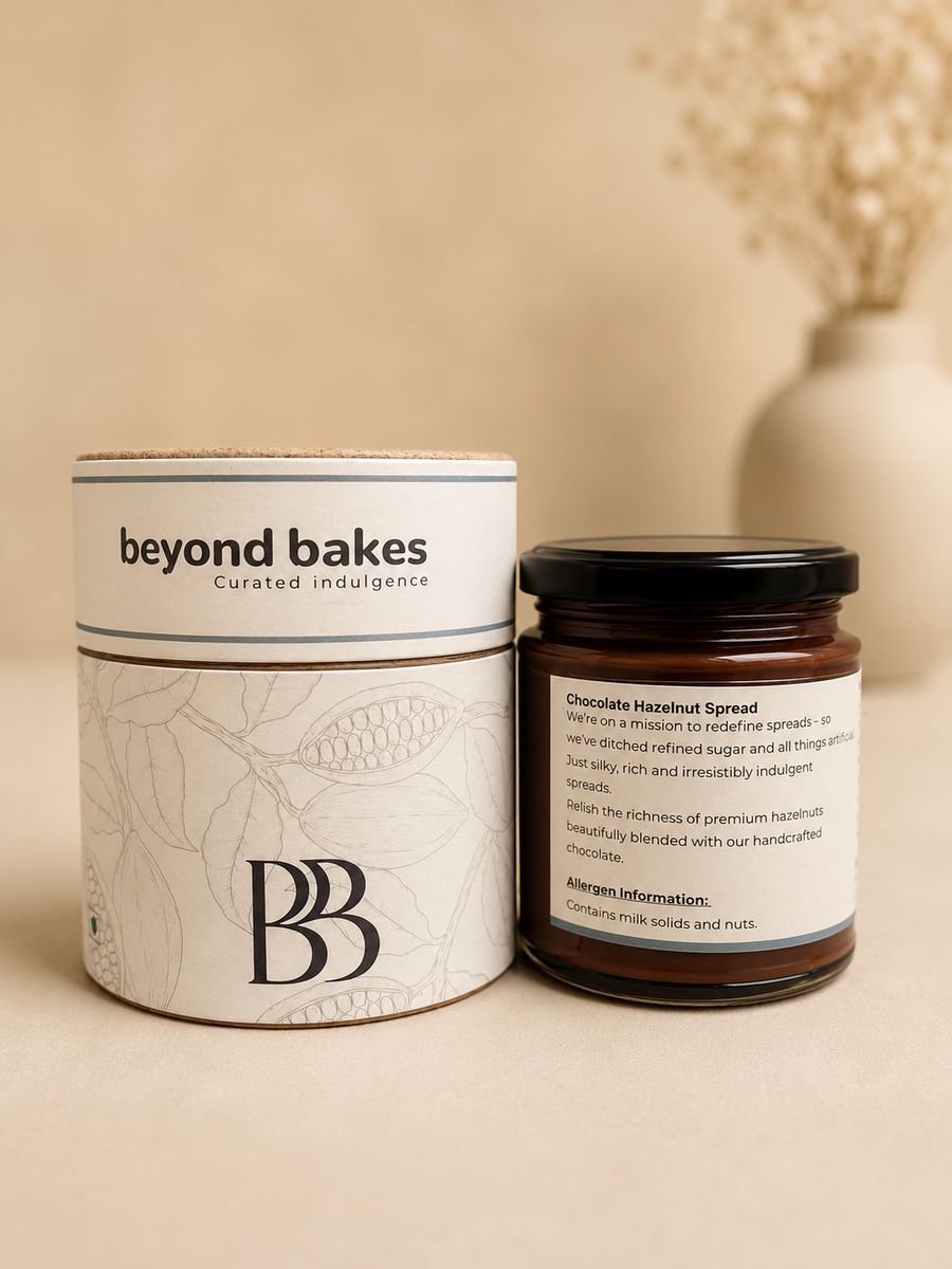 Beyond Bakes chocolate hazelnut spread jar and gift box